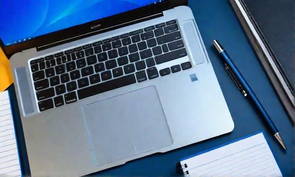 laptop and pen